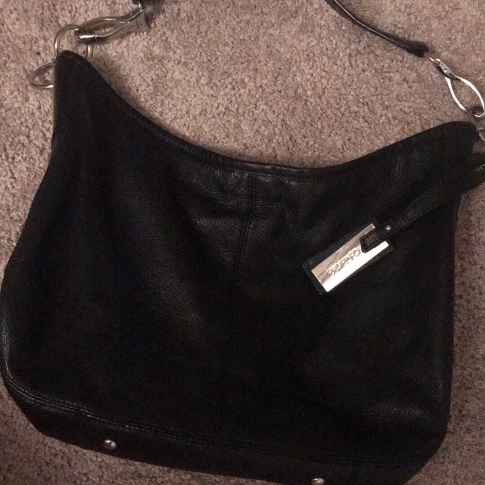 Black leather Calvin Klein purse.